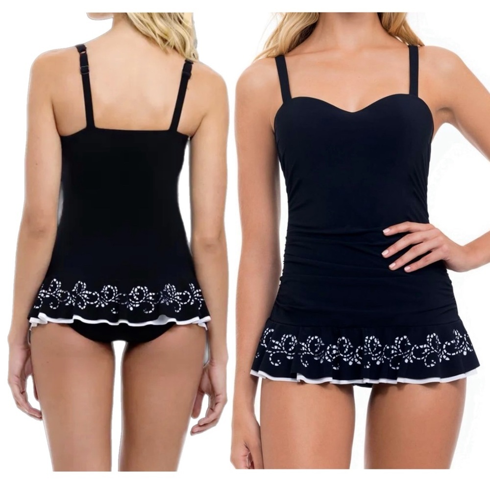 Profile by Gottex Women's Cup Sized Sweetheart Swimdress One Piece Swimsuit NWT!